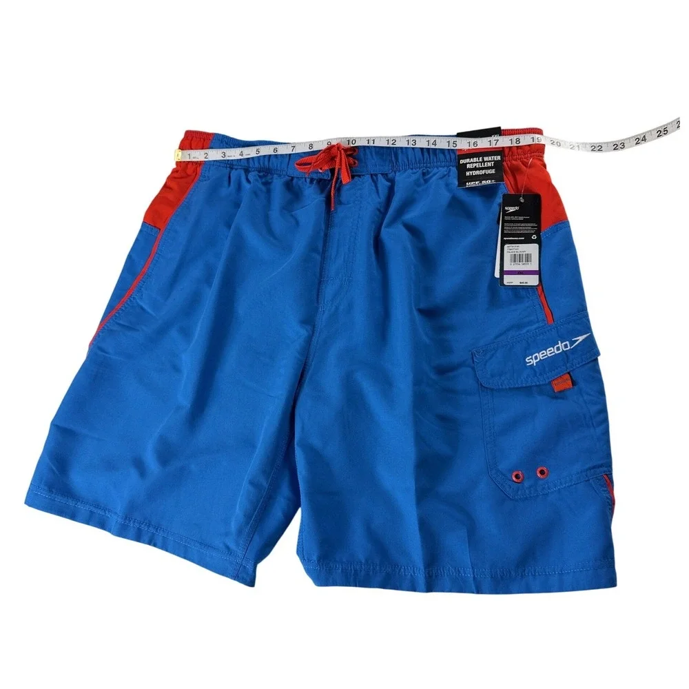 Speedo Marina Volley 20 Swim Trunks XXL Palace Blue Red UPF‎ 50+ New 7784077421